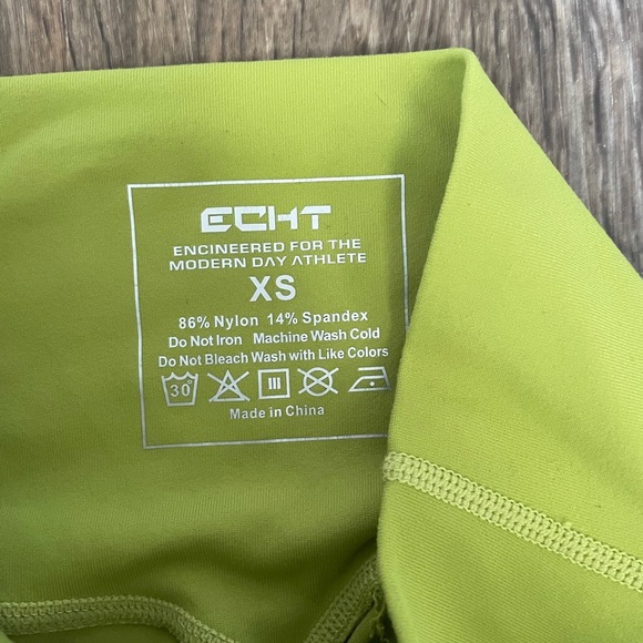 ECHT lime Green Seamless Scrunch Leggings High Rise Size XS - Picture 3 of 5